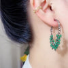 Green beading earrings