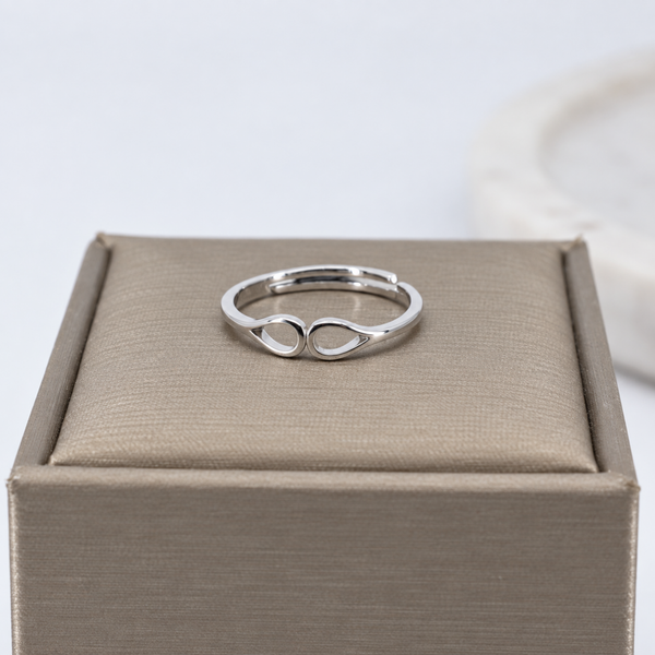 S925 Silver Infinity Loop Adjustable Ring
