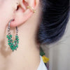 Green beading earrings