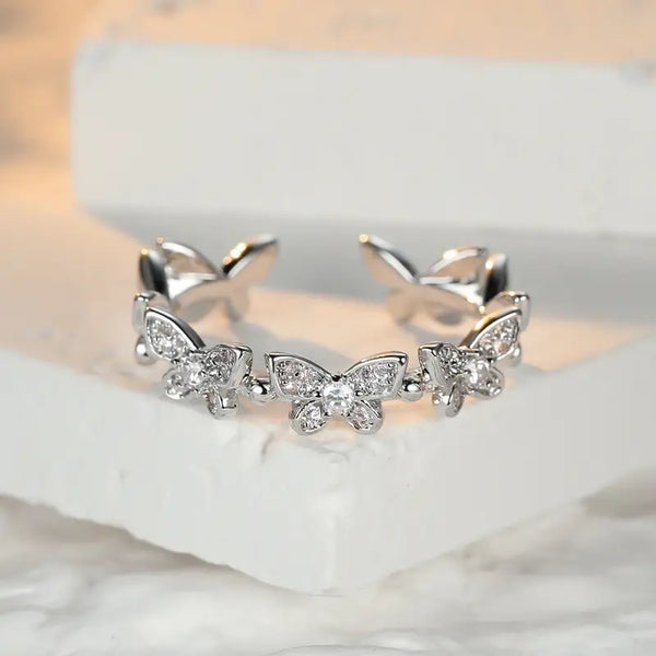 Queen Butterfly Zircon Ring