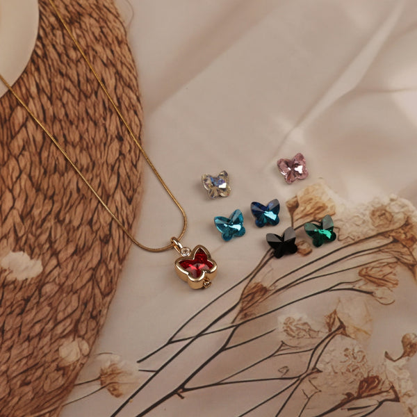 7 Butterfly gold Charms Changeable Necklace