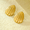 Anti tarnish gold waves stud earrings