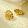 Anti tarnish gold waves stud earrings