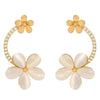 Flower Hoop Pearl Earrings