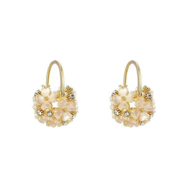Flower ball drop earring