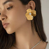 Floral Statement Earrings with Pearl Center