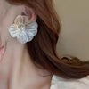 Floral Statement Earrings with Pearl Center