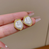 Korean Classic Baroque Imitation Pearl Stud Earrings