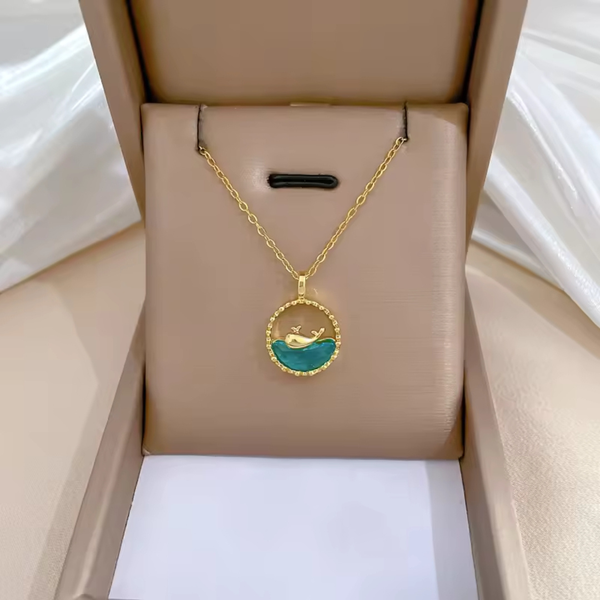 Love gold dolphin necklace