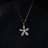 Elegant Rhinestone Pearl Decor Flower Pendant Necklace