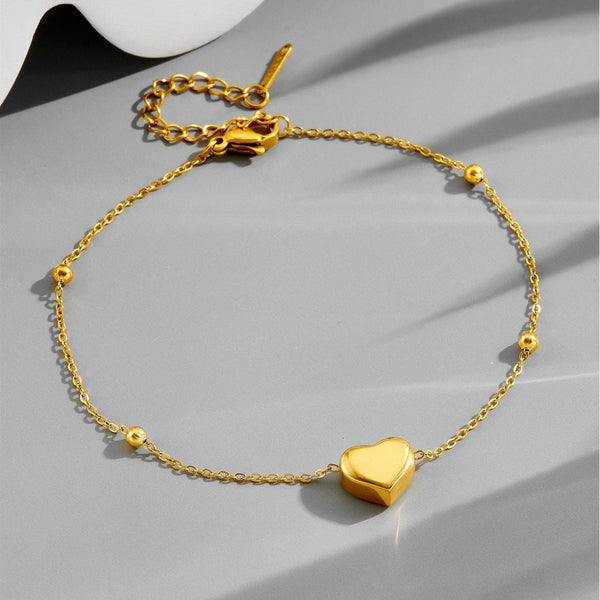 Amazing Gold Heart Chain Bracelet