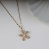 Elegant Rhinestone Pearl Decor Flower Pendant Necklace