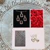 Love Red Cube Shape Necklace, Ring, Earring Set