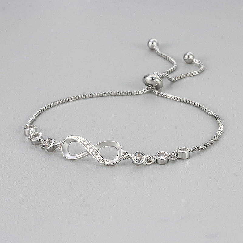 Plated Infinity Slide Closure Bracelet