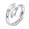 Pink Rhinestone Cute hand ring