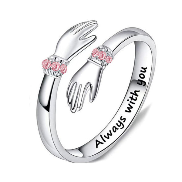 Pink Rhinestone Cute hand ring