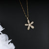 Elegant Rhinestone Pearl Decor Flower Pendant Necklace