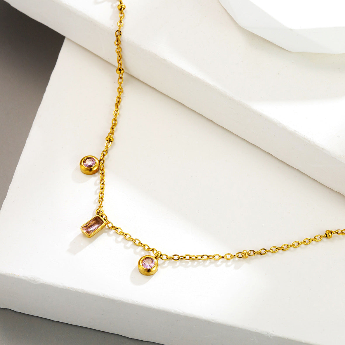 Golden pink stone exclusive bracelet