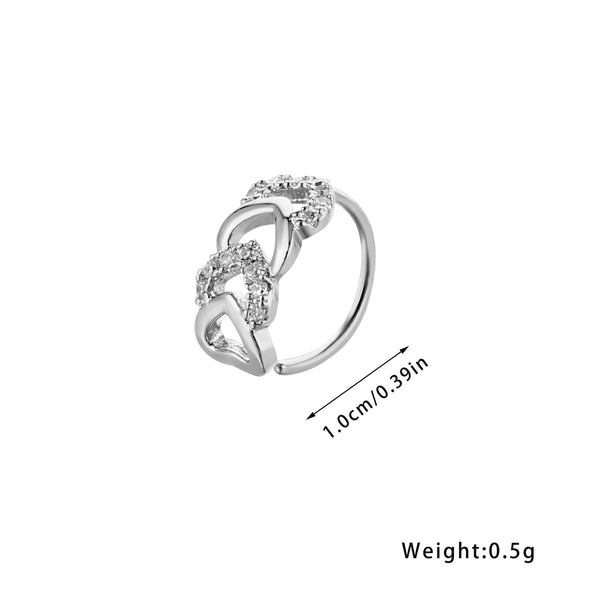 Rhinestone Heart Shaped Nose Ring piercing