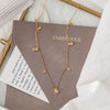 Golden Tone Square Tassel Necklace