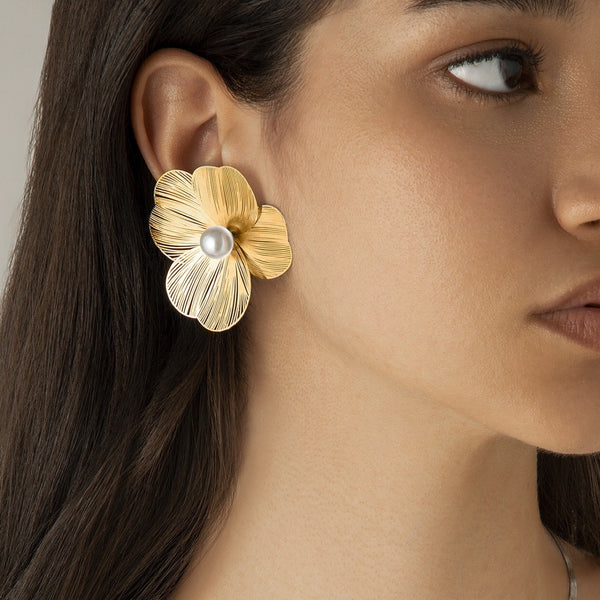 Pack Of 2 Gold Plated Stud Earring