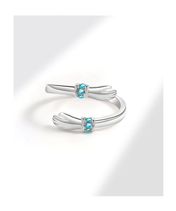 Blue Rhinestone Cute Hand Ring