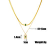 Cubic Zirconia Necklace Green Stones