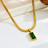 Emerald Gold Plated Anti Tarnish Chain Pendant