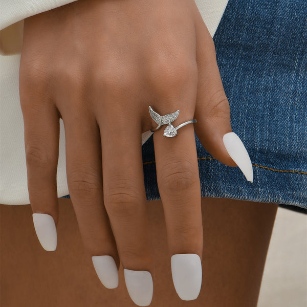 Silver mermaid tail ring