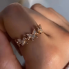 Gold Plated Multi Butterfly Crystal Ring