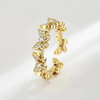 Gold Plated Multi Butterfly Crystal Ring