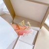 Golden Shine Adjustable Butterfly Crystal Ring