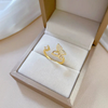 Golden Shine Adjustable Butterfly Crystal Ring