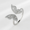 Adjustable Silver Butterfly Ring