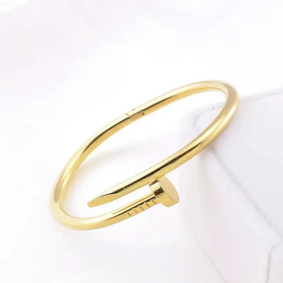 Nail Bracelet For Girls Stainless Steel Gold Plated