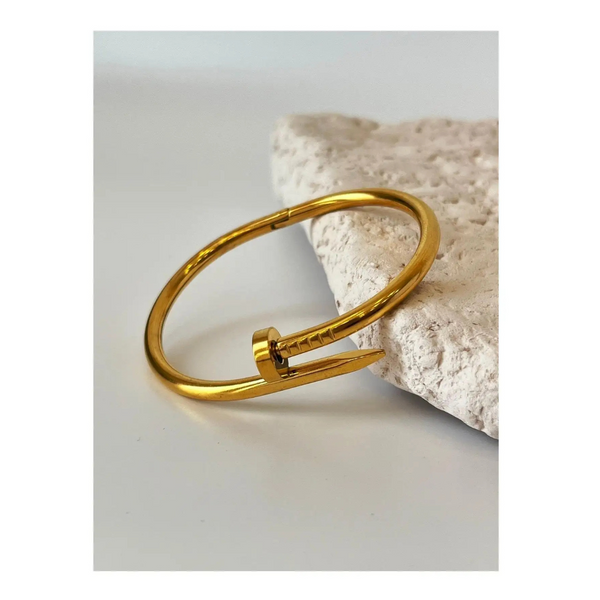 Nail Bracelet For Girls Stainless Steel Gold Plated