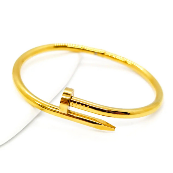 Nail Bracelet For Girls Stainless Steel Gold Plated