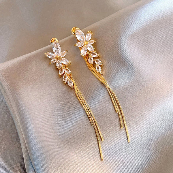 Floral tassel earring