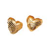 Anti Tarnish Cross Pattern Heart Earrings
