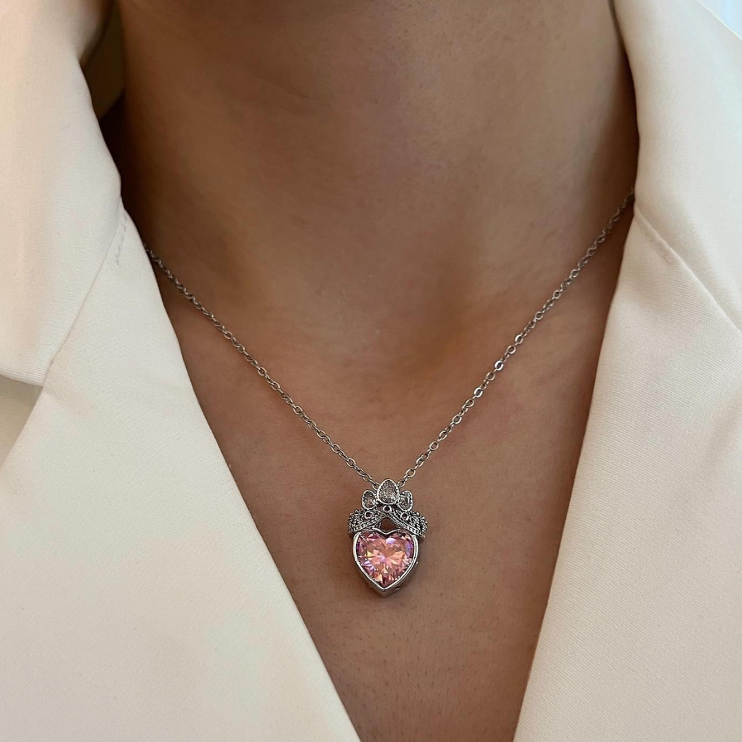 pink heart necklace