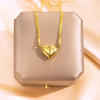 Golden Shine Magnetic Triple Chain Heart Necklace
