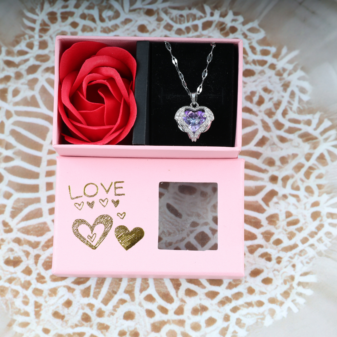 Love colourfull heart necklace