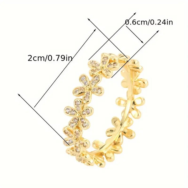 Golden Flower Daisy ring