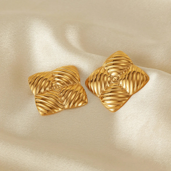 Anti tarnish bold gold earrings