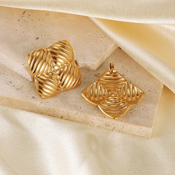 Anti tarnish bold gold earrings