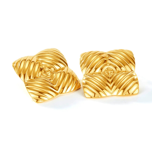 Anti tarnish bold gold earrings