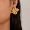 Anti tarnish bold gold earrings