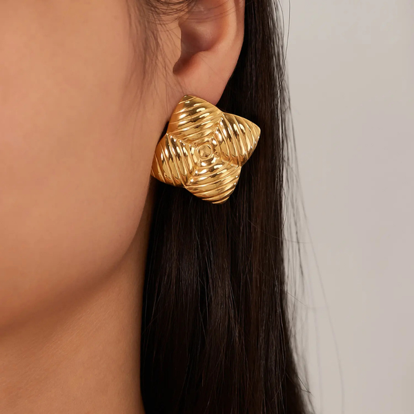 Anti tarnish bold gold earrings
