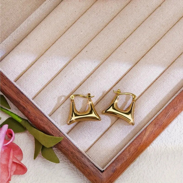 Anti tarnish purse hoop earrings