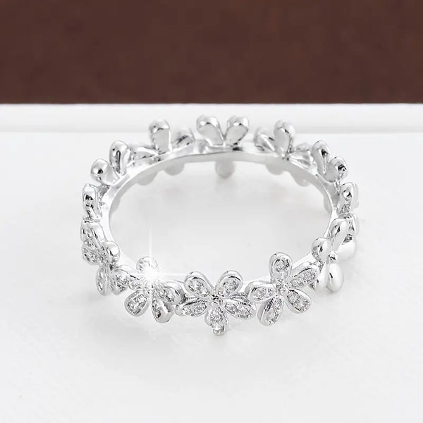 Silver Flower Daisy ring